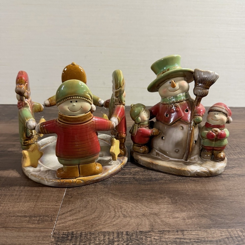 VTG Yankee Candle Holiday Wonderland Lot 2 Ronnie Walter Christmas Kids Snowman